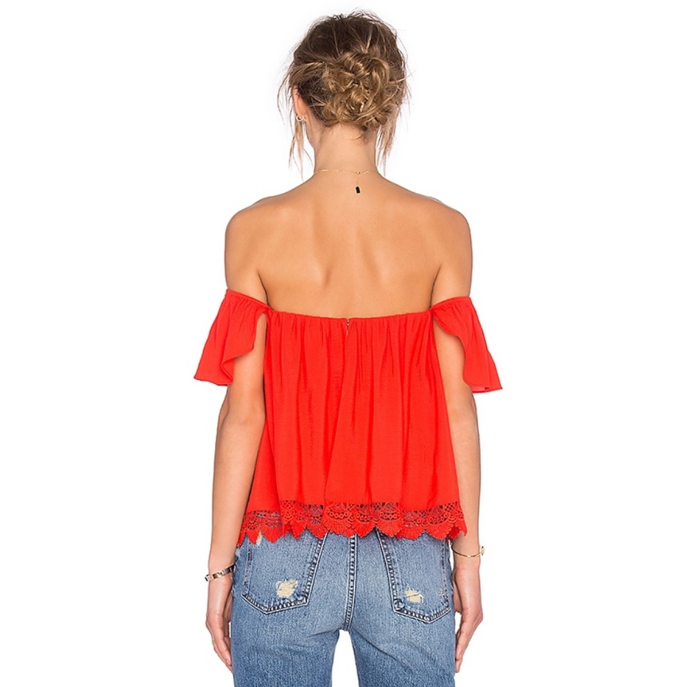Lovers + Friends Red Off-Shoulder Blouse - Picture 2 of 7
